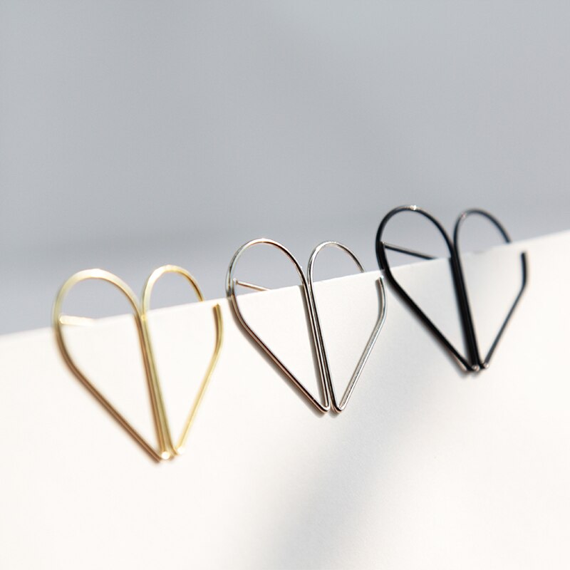 200PCS Cute Teardrop Smooth Stainless Steel Shaped Paper Clips for Office Wedding Women G