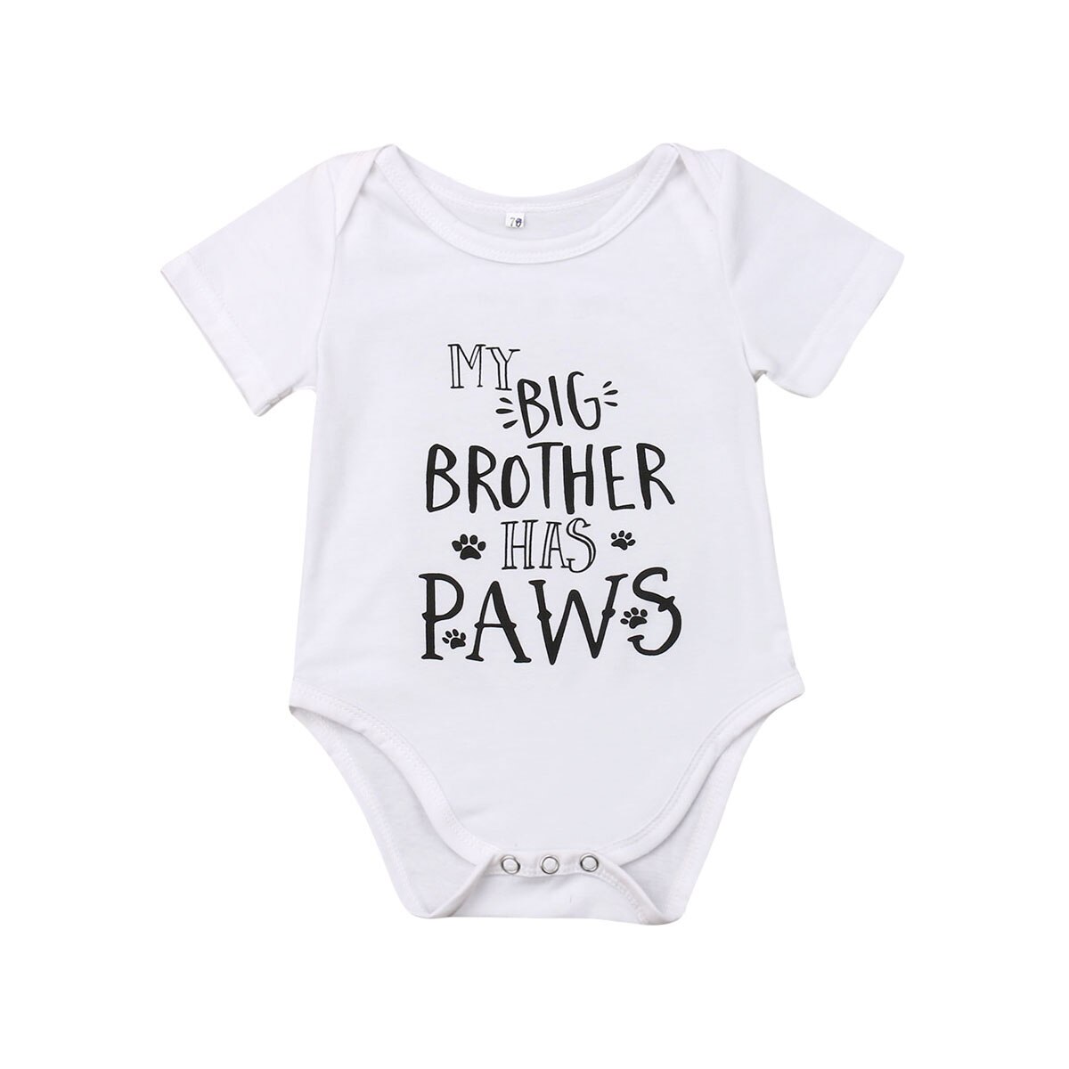 Grappige babyjongen meisje romper brief korte mouw kleding outfit witte babykleding: A / 3m