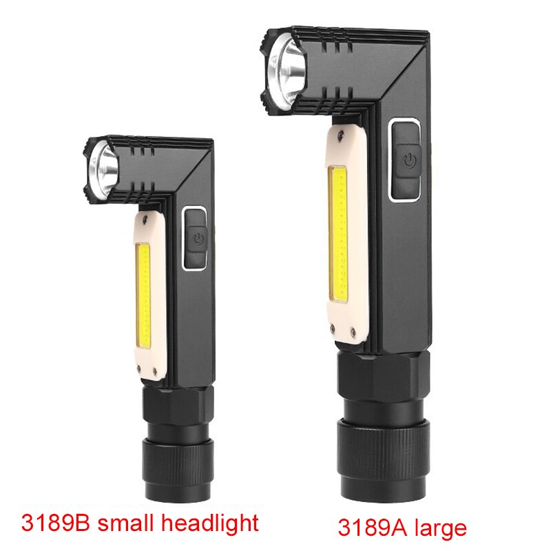 90 Degree LED Flashlight USB Rechargeable Torch Light for Outdoor Camping Free Angle Adjustable Flashlight Work Night Light
