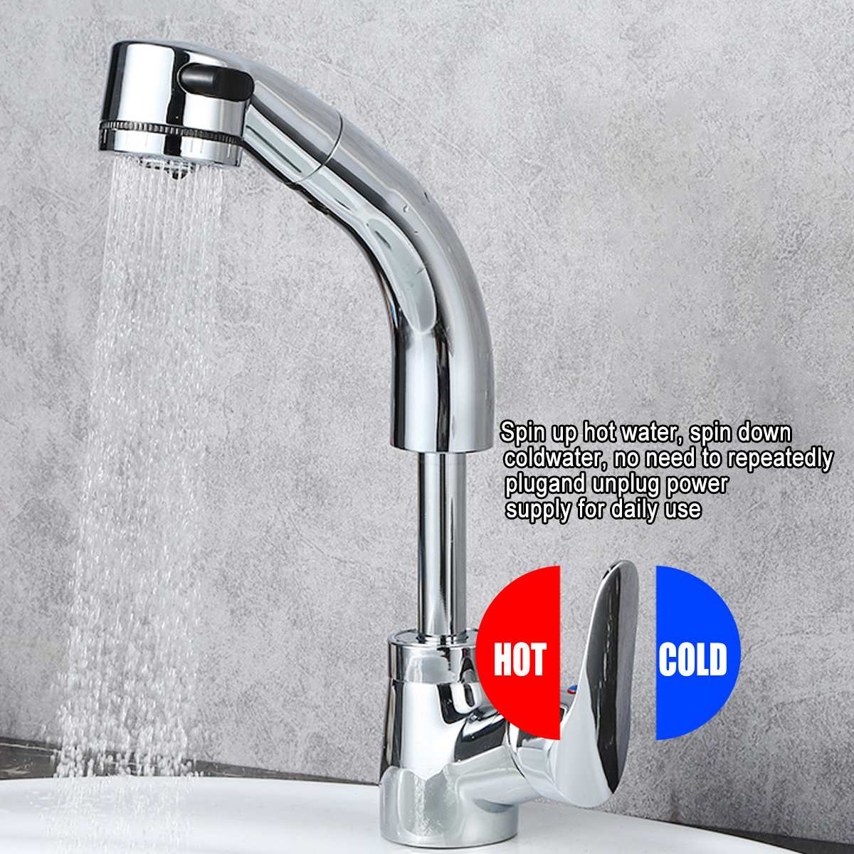 360 Degree Rotation Swivel Spout Spray Sink Cold M... Grandado