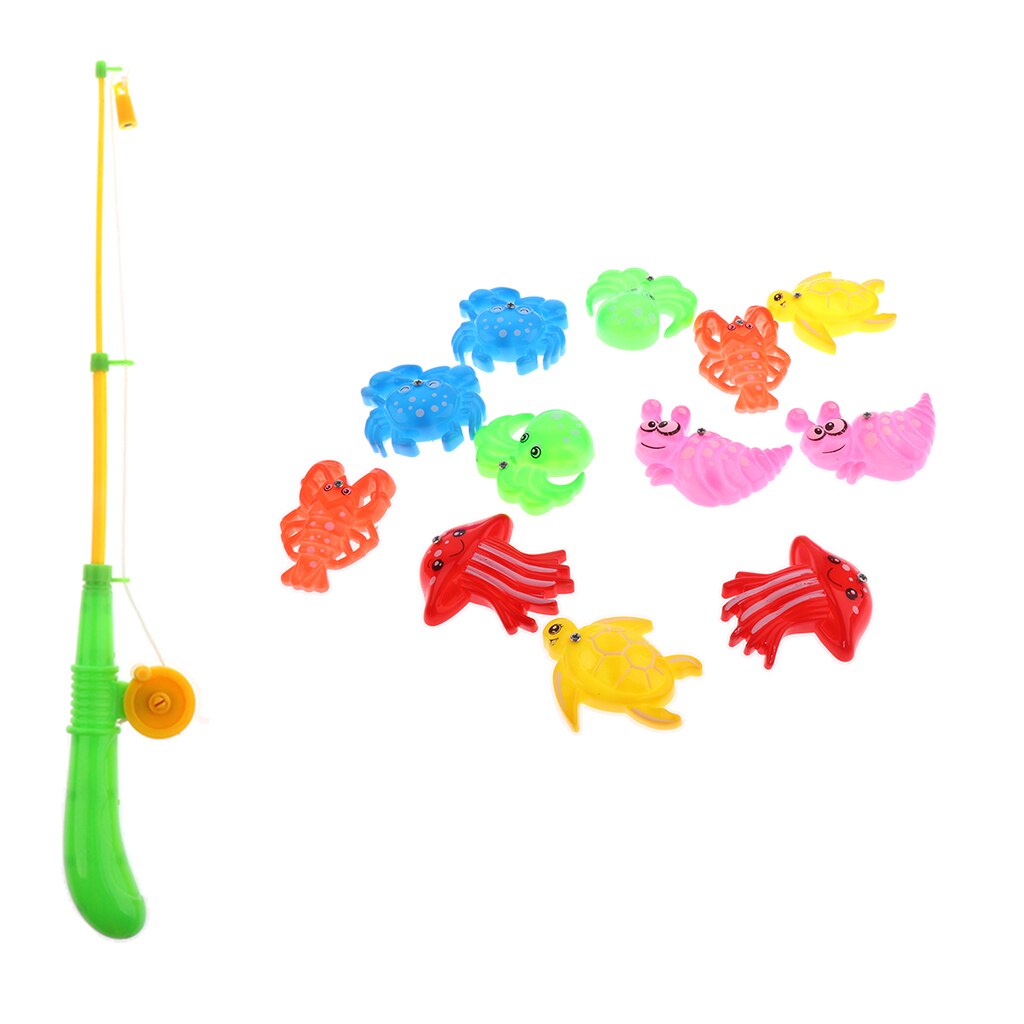 per bambini Giocattoli Da Bagno Da Pesca Giochi per Bambini con 12 Galleggiante Pesci e 1 Canna Da Pesca