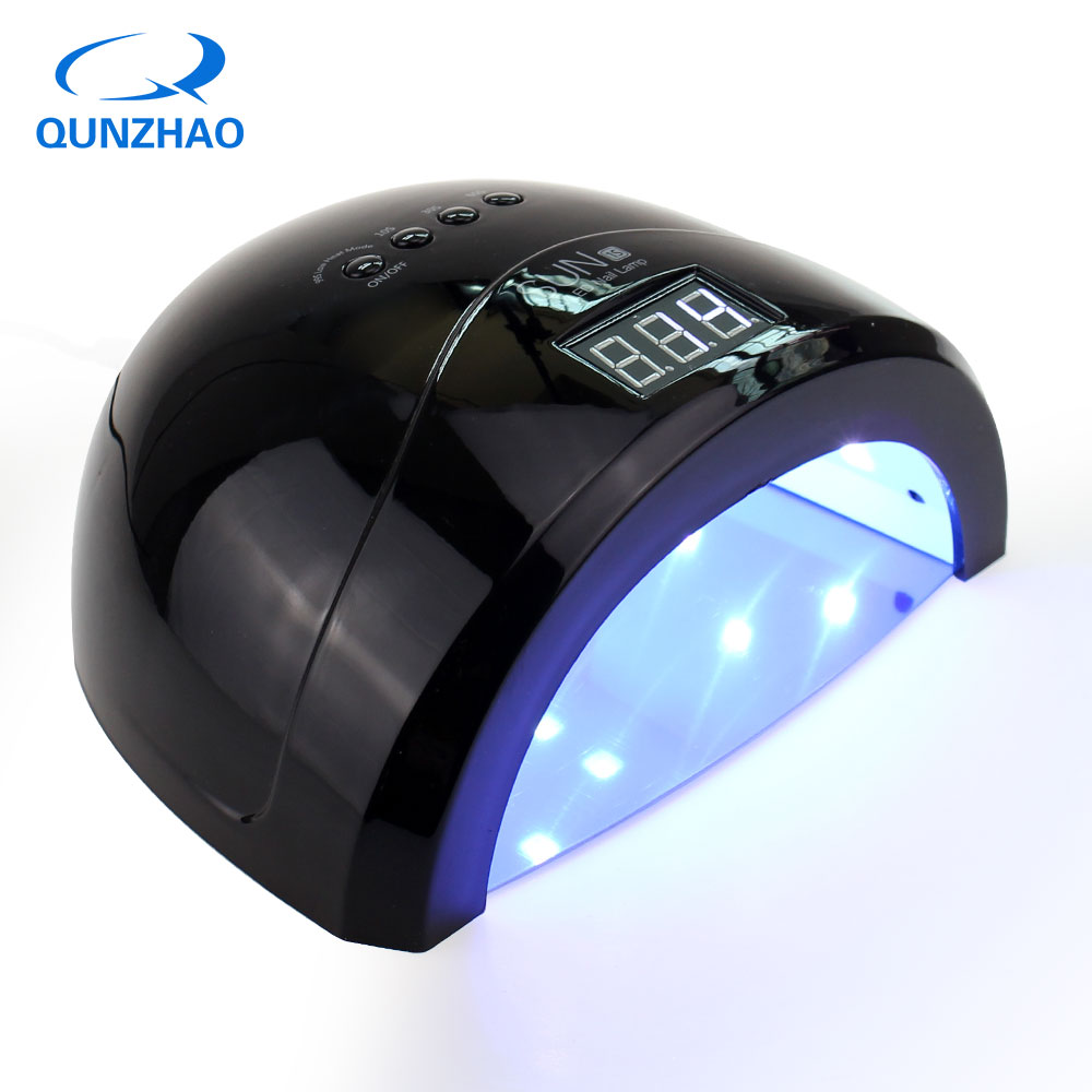 Led lampa nail sun 1s spik uv lampa sun en led lampa 30 leds 24/48w switch ultraviolett nageltork lampa vernis gel nail tool: Svart / Us plug