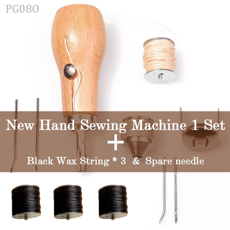 Stitcher Sewing Awl Hand Stitcher Repair Tool Kit Leather and Heavy Fabrics Stitching Belt Strips Shoemaker Tools: Set O