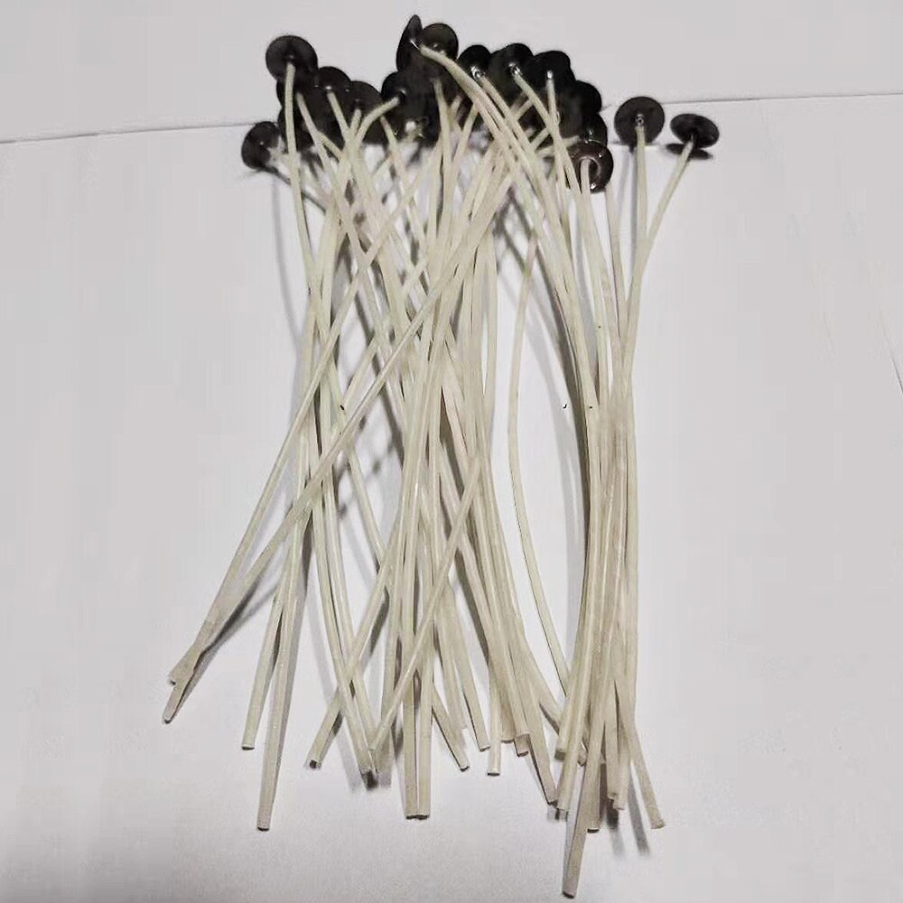 Mechas de vela preenceradas con sujetadores, 100 piezas, largas, para fabricación de velas, 150mm, algodón, respetuoso con el Medio ambiente 2
