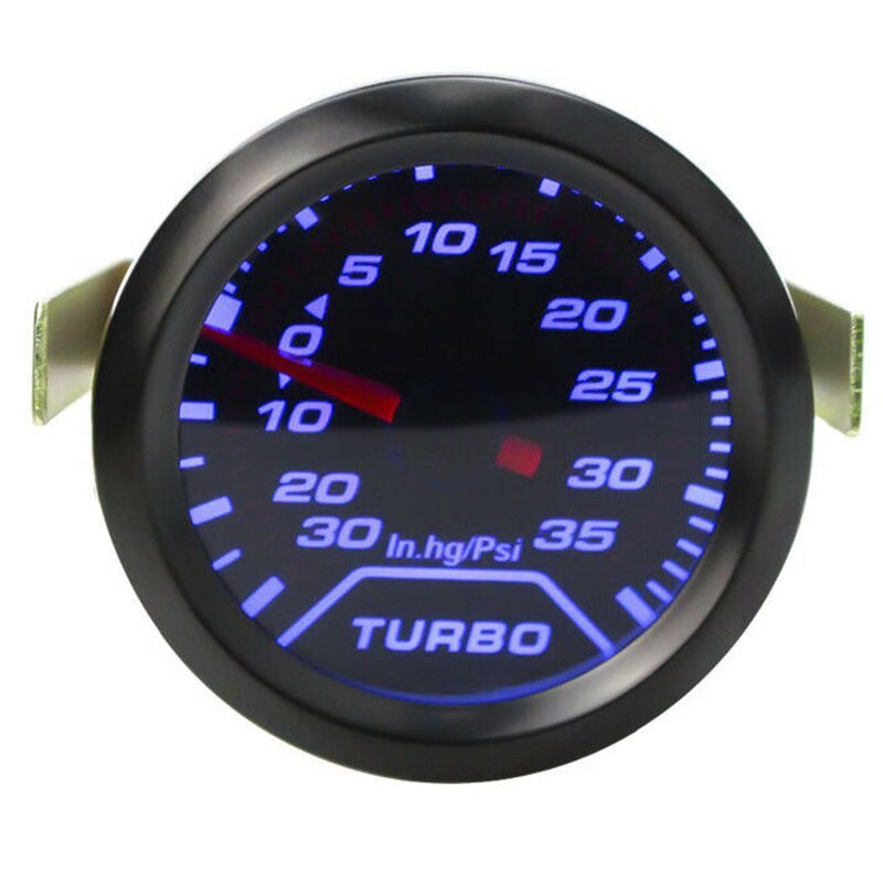 2Inch 52Mm Turbo Boost Gauge Digitale Blauwe Led Pointer 35 Psi Druk Meter 12V