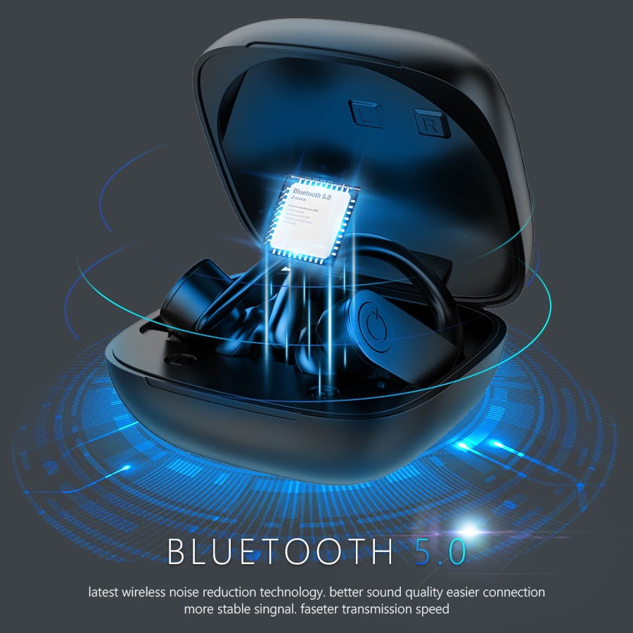 Fone de ouvido bluetooth sem fio b11, com display led, v5.0, som estéreo, mãos livres, para ios e android