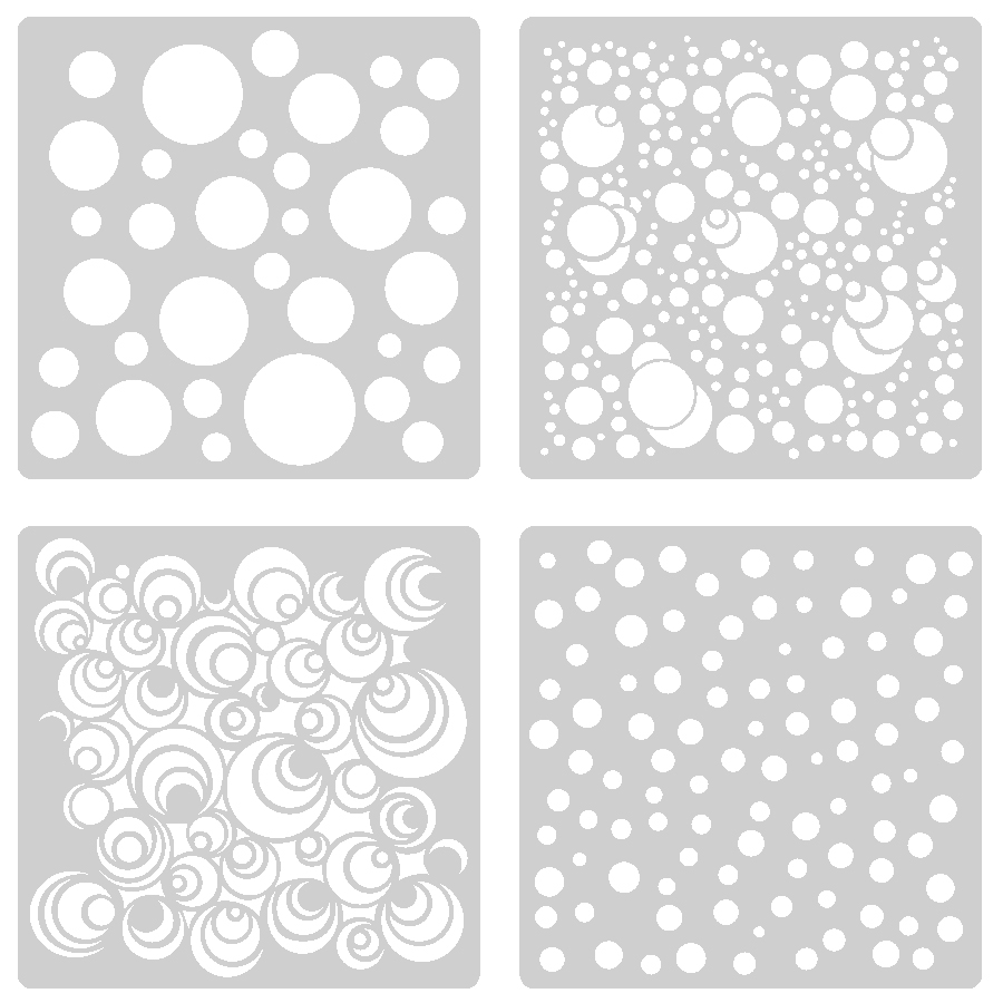 4 ks 5.1- palcové kruhové bodkované šablóny na maľovanie na drevo, látku, papier, nástennú dekoráciu