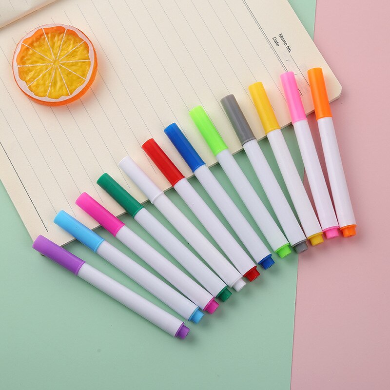 12 Pcs Non dust Chalk Water-soluble Liquid Chalk Erasable Chalk Drawing Pen for Black Board Whiteboard Glass Tiles: Default Title