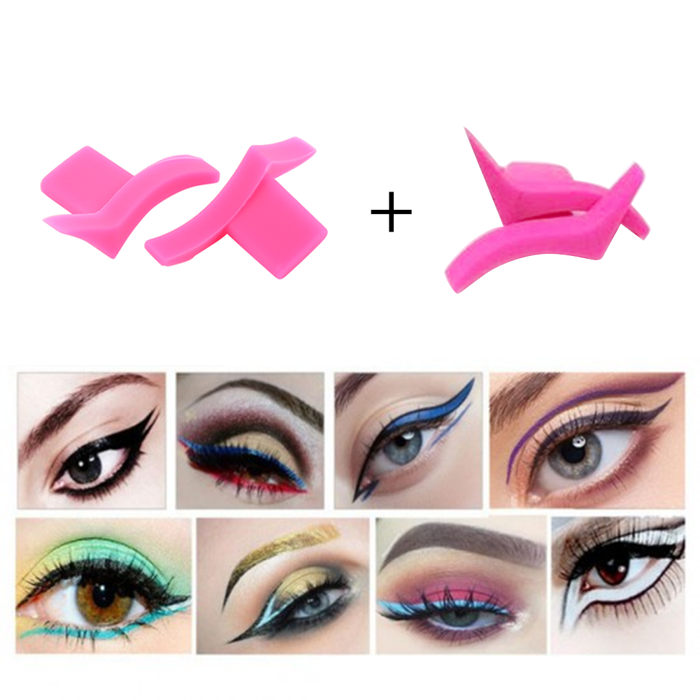 2/1Pair Eyeliner Vleugel Postzegels Om Make-Up Template Stencil Modellen Eye Wing Stempel Brush Tool Maquiagem Professionele