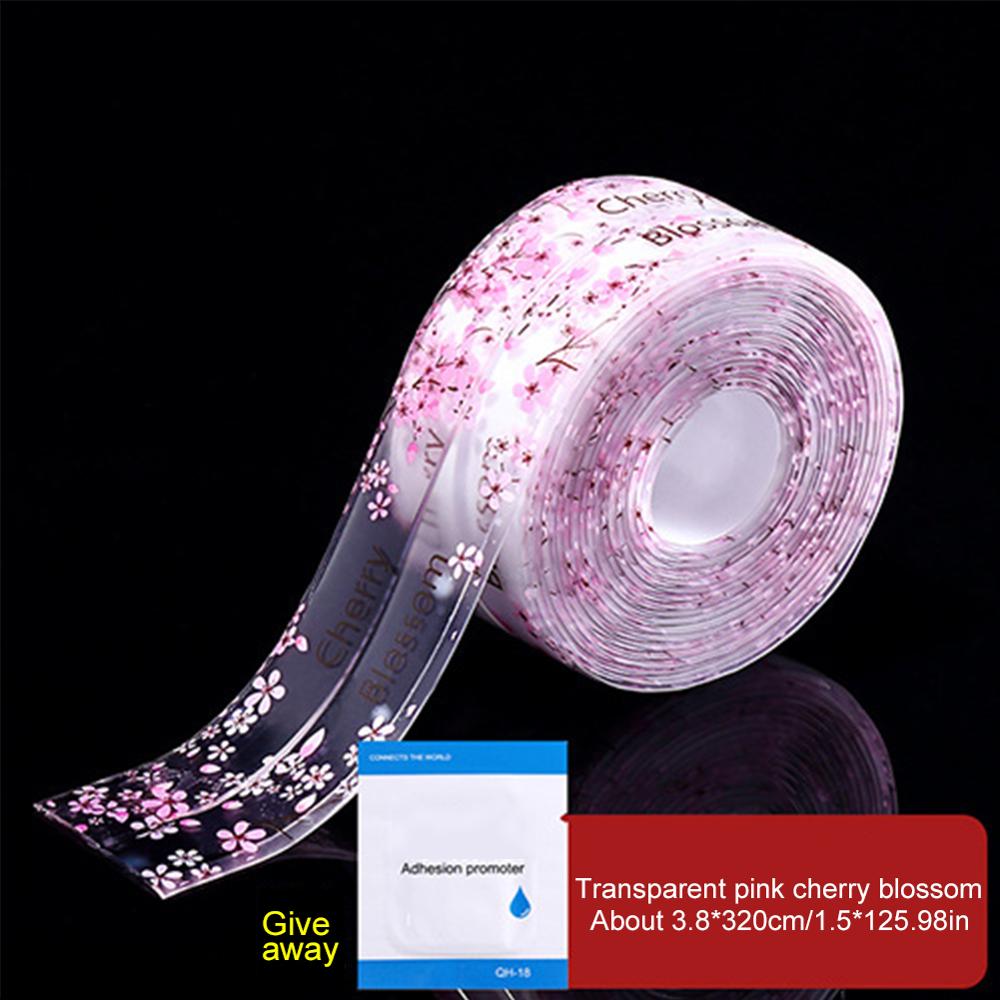 Aanrecht Waterdichte Meeldauw Sterke Zelfklevende Transparante Tape Badkamer Badkamer Kloof Strip Zwembad Water Seal 320Cm: Cherry blossoms