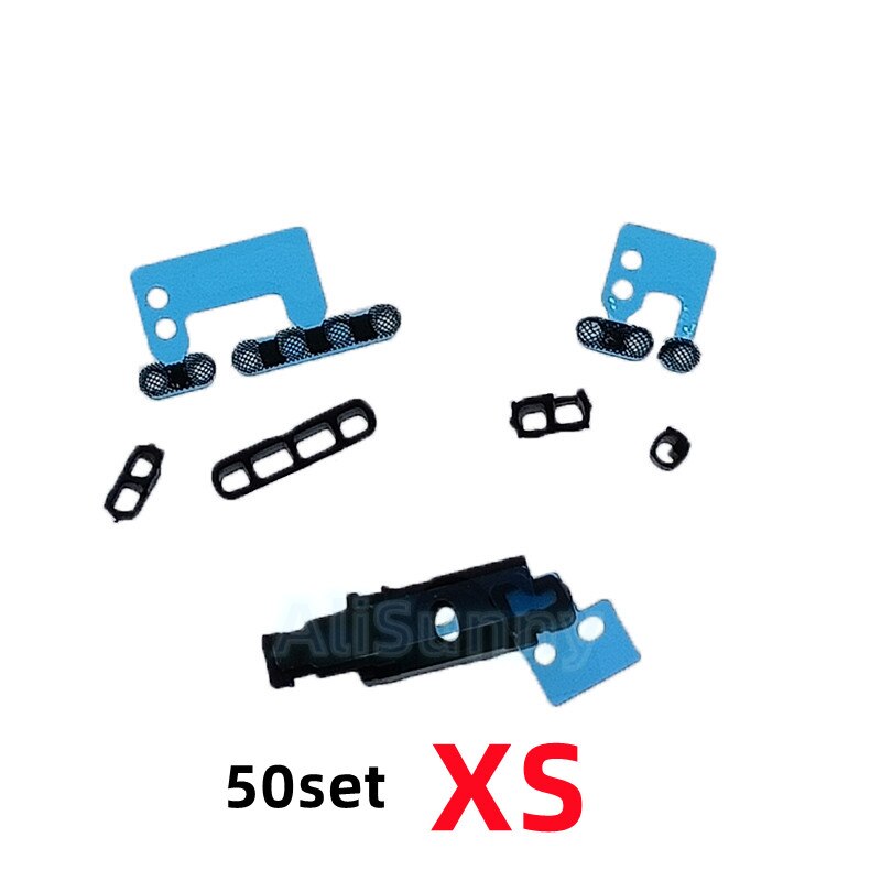 AliSunny 50Set głośnik + Mic Mesh samoprzylepna naklejka na iPhone 6 6S 7 Plus lewa + prawa siatka przeciwkurzowe ucho ekran dotknij klej: 50x for XS