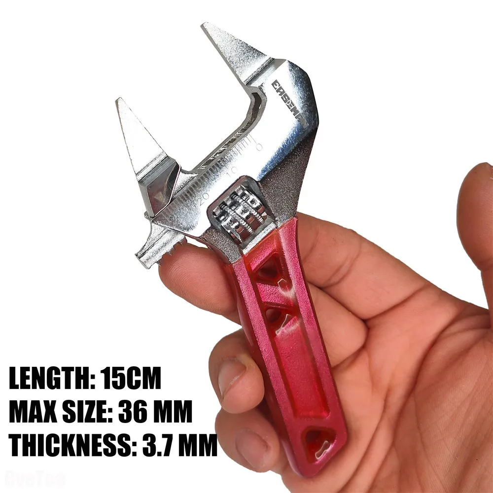 Llave ajustable ultrafina de 3mm, herramientas de plomería para coche, herramientas manuales para electricista, Mini llave para baño 2024: Negro