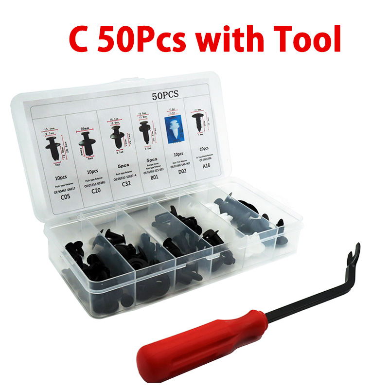 Clip de sujeción automático, pasador de retenedor de empuje para carrocería de coche mixto, remache, Kit de sujeción de Panel embellecedor de puerta de parachoques, Clips para coche, embalaje de caja o bolsa: Naranja