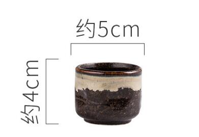 Tazas de porcelana para café y té de estilo Retro tradicional japonés, vaso pequeño de cerámica con personalidad, 35ml: H