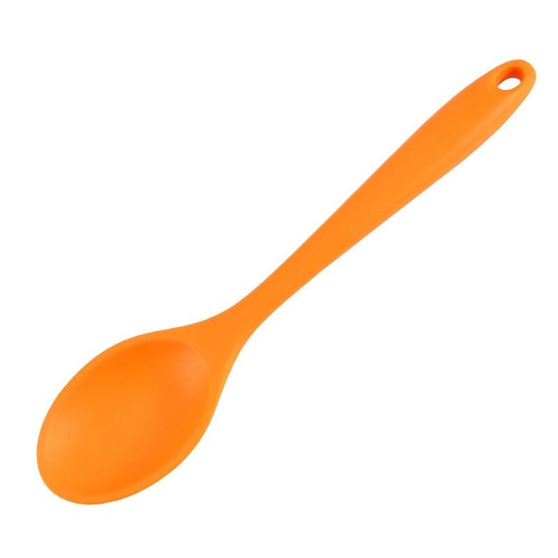 1 stücke Silikon Löffel Nicht-Stick Oval Esslöffel Geschirr Reis Pfannen Rühren Abendessen Scoops Küche Liefert Kochen Werkzeug: Orange