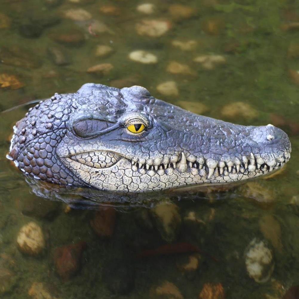 Artificial Crocodile Alligator Head Floating Foam Decoy Pond Garden For Pool E9Z5