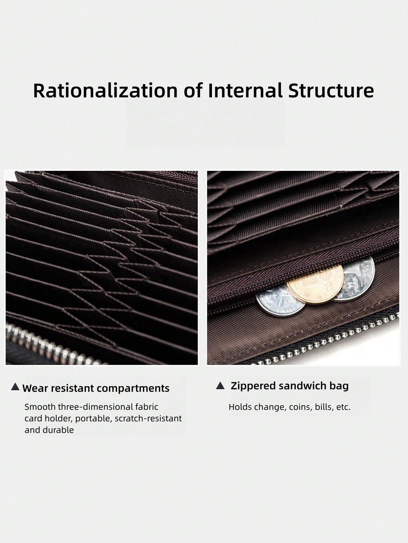 Veldig enkel ensfarget basis lang lommebok forretningslommebok bærbar multikort multifunksjonell mobillommebok