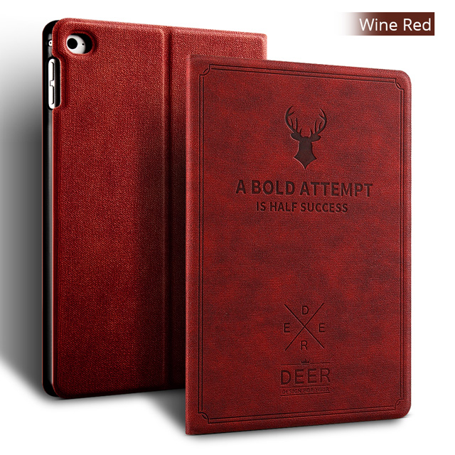 Case for iPad Mini 5 Magnetic Flip Stand Protective Shell Smart Cover PU Leather Case for iPad Mini 4 Mini 5 7.9 inch Funda: Wine Red