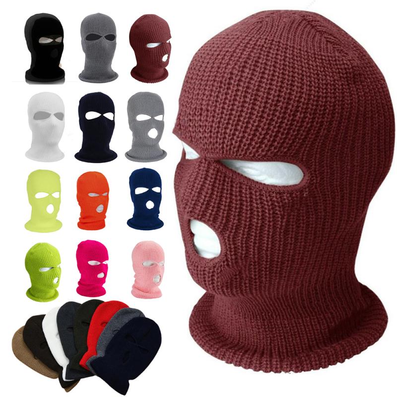 Unisex Face Mask Ski Mask Winter Cap Wool Blends Soft Warm Knitted Cap Multicolor Outdoor Cycling Caps