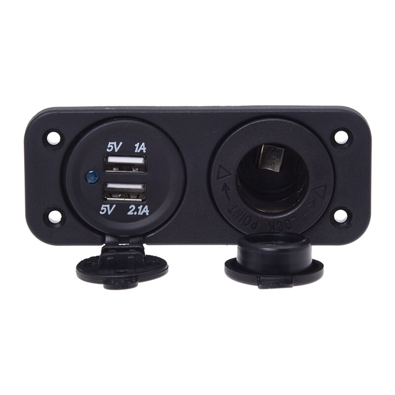 Car Cigarette Lighter Socket Adapter Charger 2 USB Ports 12V For Car Auto Moto