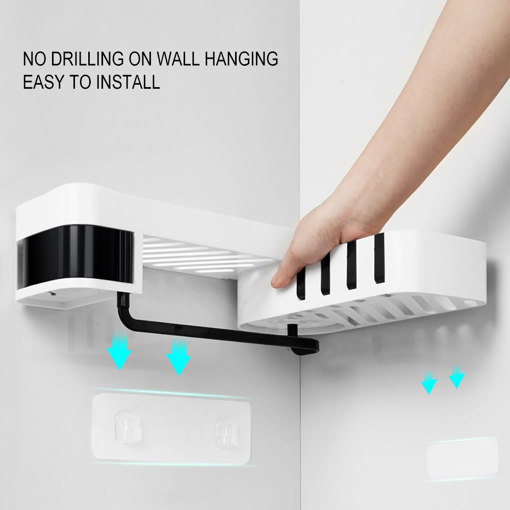 Plastic Badkamer Plank Organisator Snap Hoekkast Caddy Badkamer Hoekkast Douche Opslag Muur Houder Shampoo Houder