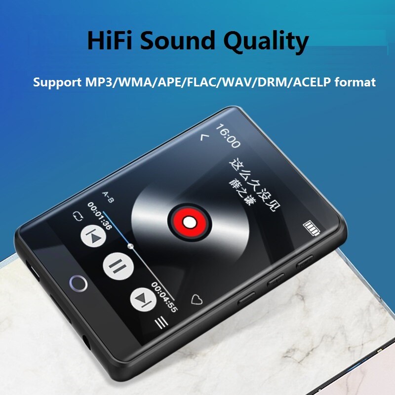 RUIZU M6 Full Touch Screen Bluetooth MP4 player Built-in Speaker 2.8 inch Screen With FM Radio E-Book Video Music Player