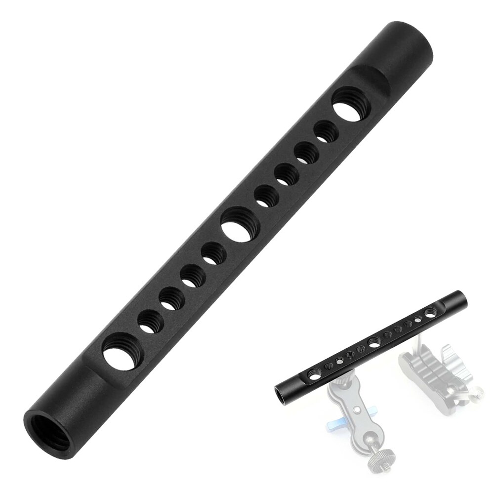 Accesorios para cámara DSLR, varillas de hombro para cámara M12 de 15mm con agujeros de tornillo de 1/4 "y 3/8"