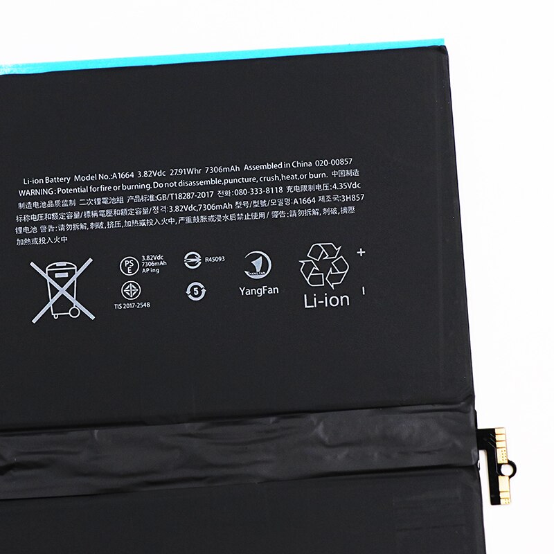 DyGod 7306mAh For iPad Pro 9.7'' A1664 Tablet Battery Extreme Replacement For iPad Pro 9.7 inch Laptop Batteries