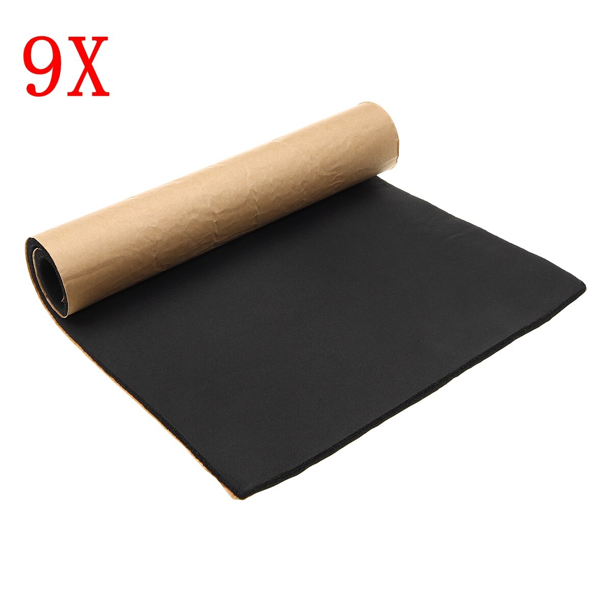 30 x 50cm 6mm bil ljudisolering dämpare matta ljuddämpande ljuddämpande ljudisolering huv motor brandvägg cell skum bomull: Brun