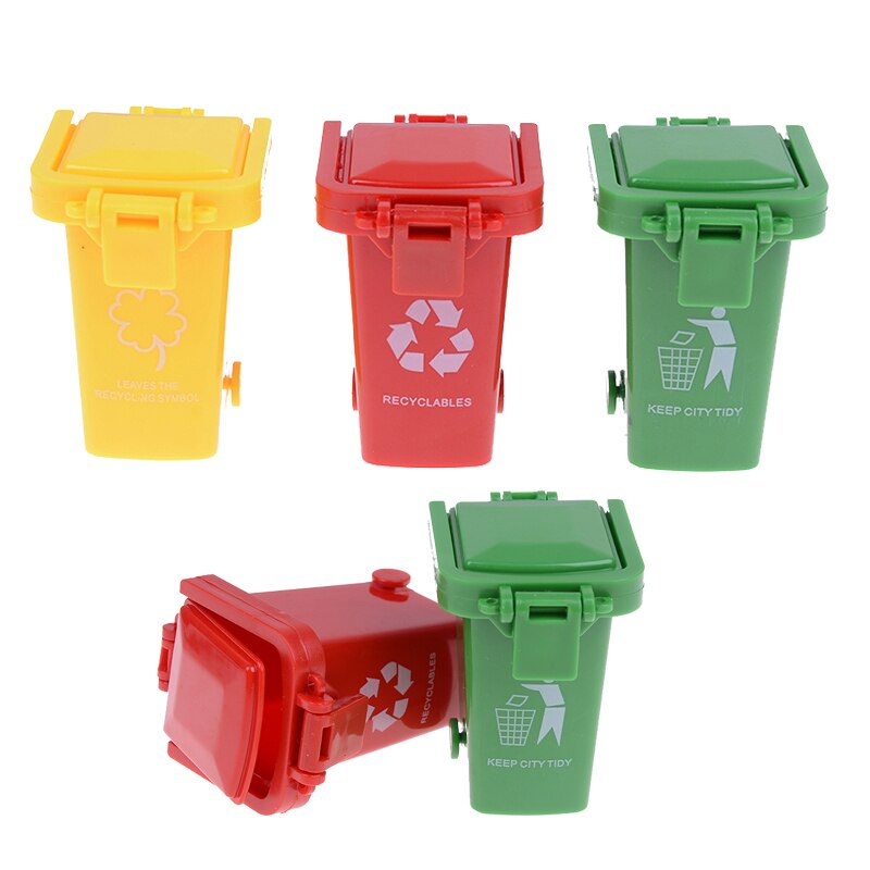 3pcs/pack Toys Trash Can Toy Garbage Trucks Cans Mini Curbside Vehicle Bin Toy