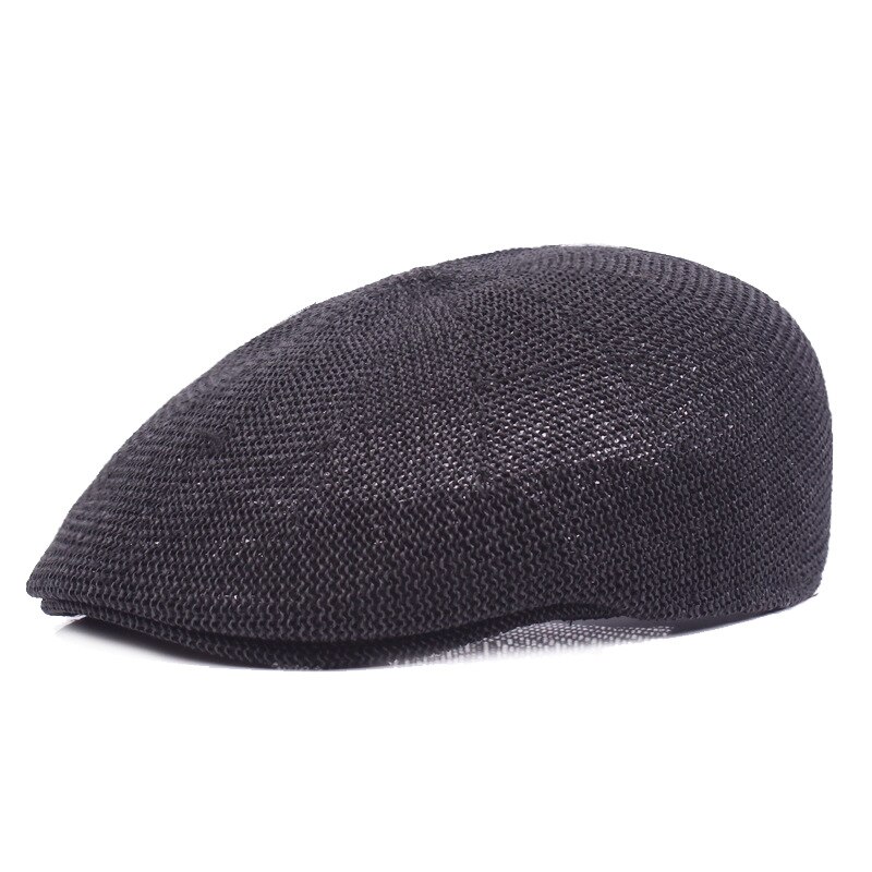 Summer Unisex Casual Beret Hat Flat Cap Newsboy Style Gatsby Hat Adjustable Breathable Mesh Caps Denim Beret Hat: Gray