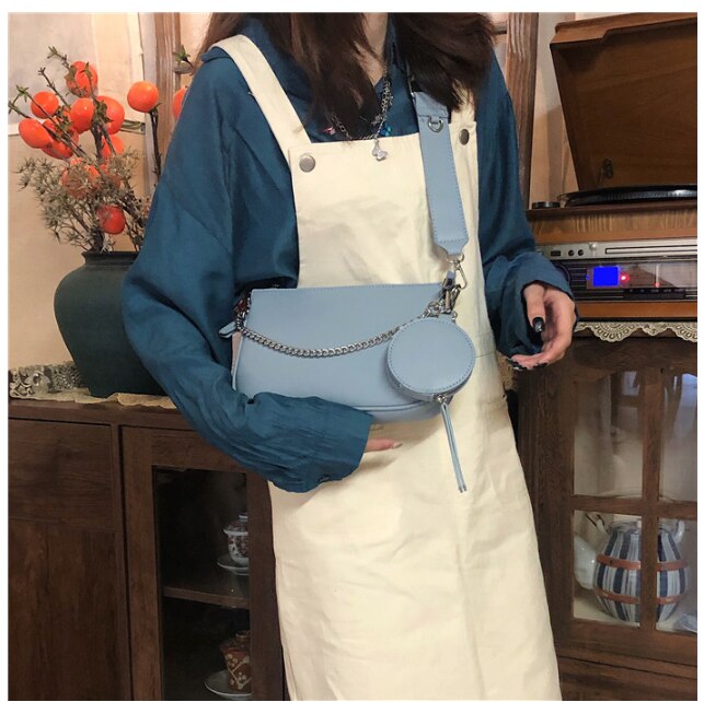 Damestas ketting crossbody meisje messenger schoudertas baguette dames schattige tas portemonnee rits  ju256