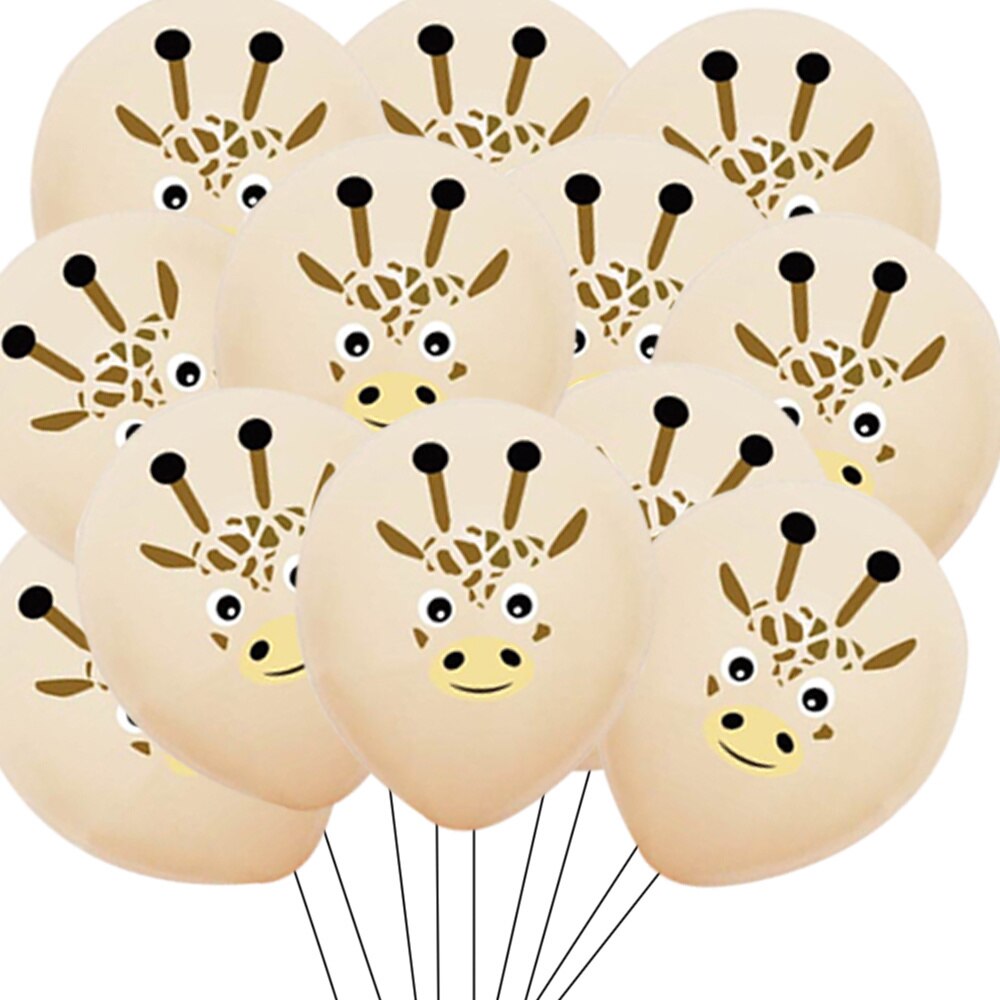 10Pcs Bos Dier Ballon Jungle Safari Verjaardagsfeestje Decoratie Cartoon Leeuw Tijger Ballonnen Voor Kinderen Party Diy Supplies: 10pcs giraffe 