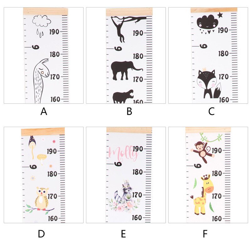 Props Wooden Wall Hanging Baby Height Measure Ruler Wall Sticker Decorative Child Kids Growth Chart for Bedroom Home Decoration
