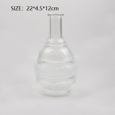Nordisk relief glasvase blomsterarrangement hydroponisk vintage vase boligdekoration skyde rekvisitter til centerpieces til bryllupper: B stil -2