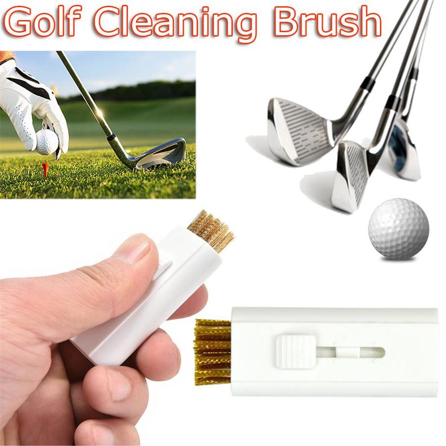 Portable Golf Club Brush Groove Cleaner Mini Pocket Retractable Cleaning Tool Dual Side Wire Bristle for Irons Shoes