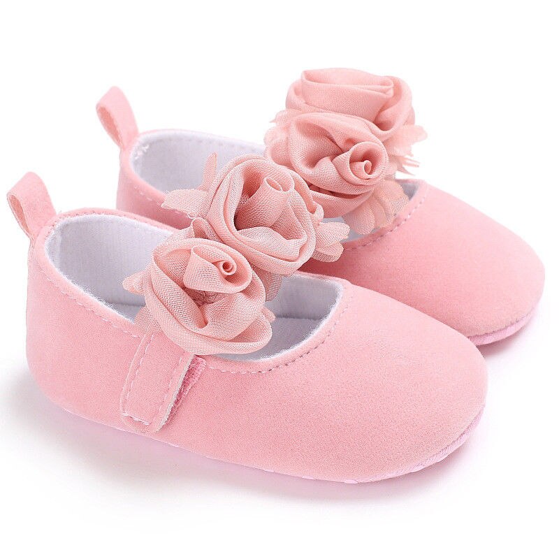 Pudcoco baby nyfødt toddler pige krybbe sko barnevogn blød sål forløber anti-slip sneakers: Lyserød / 7-12 måneder