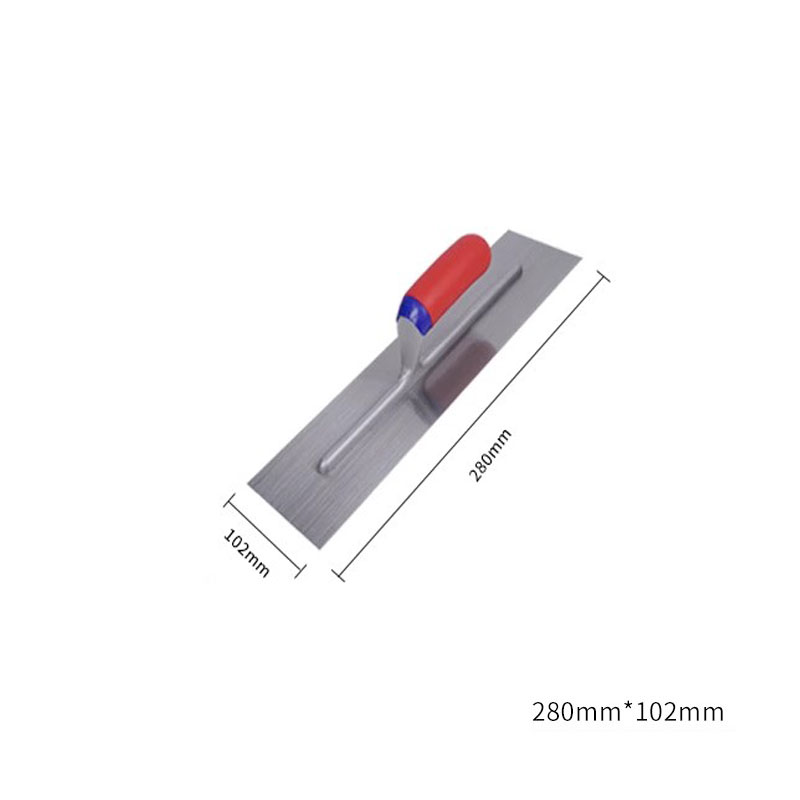 Carbon Steel Blade Plastic Handle Rounded Front Finishing Plaster Trowel Construction Concrete Spatula Tool: indigo
