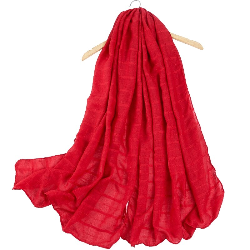 Zomer Winter Lange 180 Cm * 80 Cm Plaid Cotton Blend Viscose Pashmina Vrouwen Sjaal Zwarte Foulard Femme invierno Mujer: Wine