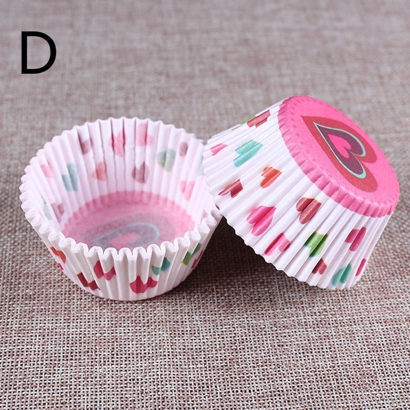 100 Stk/set Papier Cake Formulieren Cupcake Liner Bakken Muffin Box Cup Case Party Tray Cakevorm Decorating Gereedschap Muffin Cupcake papier: D