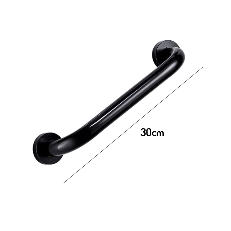 Grab Bars Ruimte Aluminium 30/40/50 Cm Badkamer Bad Leuning Grab Wc Douche Baden Rechte Veiligheid Ondersteuning Handvat Handdoek rack: Black -30cm