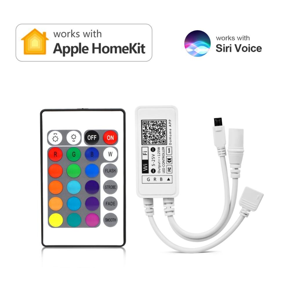 Homekit WiFi Smart LED Controller DC5V 12V 24V Siri Voice Control for 5050 RGB LED Neon Tape Strip