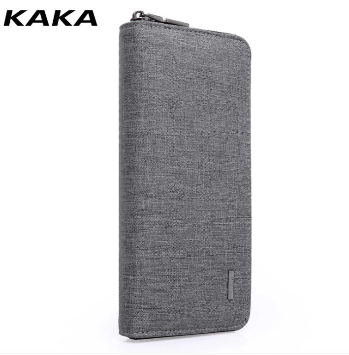 Xiaomi Fashionable men and women Clutch bag student long wallet casual oxford Simple college wallet: light gray
