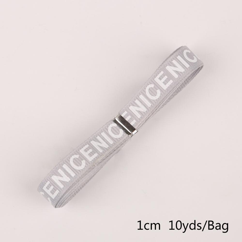 Offre spéciale 10 Yards largeur 10mm "Nice" imprimé ruban gros-grain solide couleur lettres impression ruban pour bricolage emballage artisanat de mariage: Grey