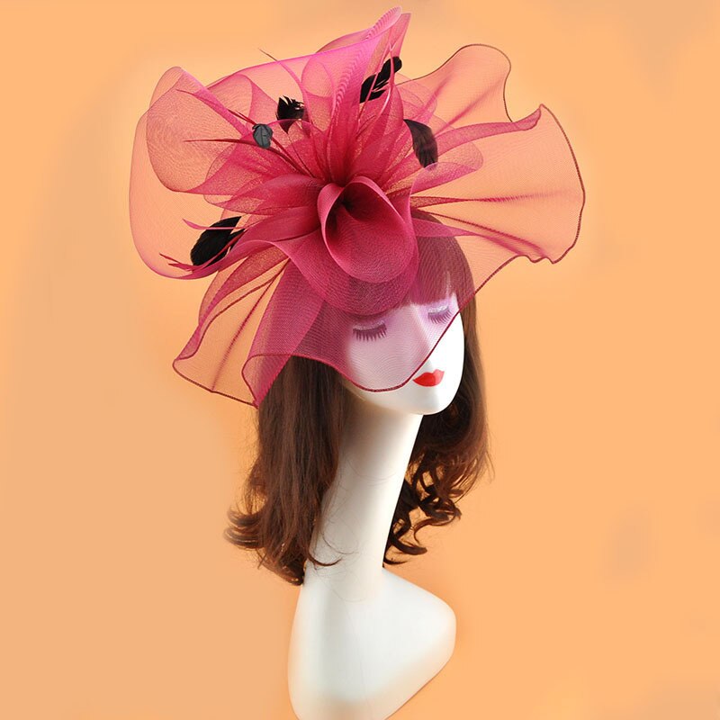 Exquisite Banquet Yarn Hats with Feathers
