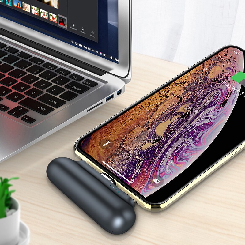Przenośny 2600mAh mini magnetyczny Bank mocy dla iPhone mikro USB typ C telefon komórkowy zewnętrzna ładowarka Powerbank z kablem