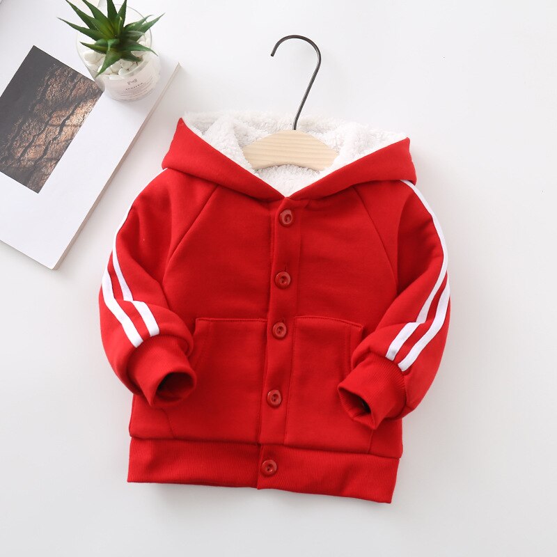 Zitrusfrüchte Herbst Winter Jungen Mädchen Baby Reißverschluss Jacke freundlicher Mit Kapuze Kaschmir Warme Dicke Baby zur Seite fahren Mantel 12-24M