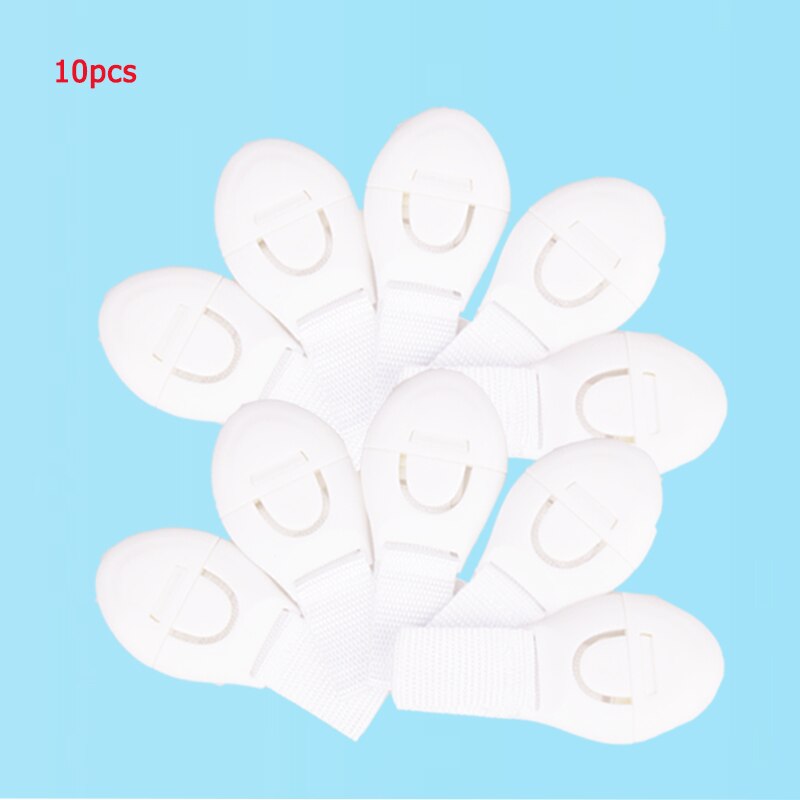 Fechadura de proteção para bebês 5/10pçs, proteção de segurança para crianças fechadura com fechadura: 10pcs White