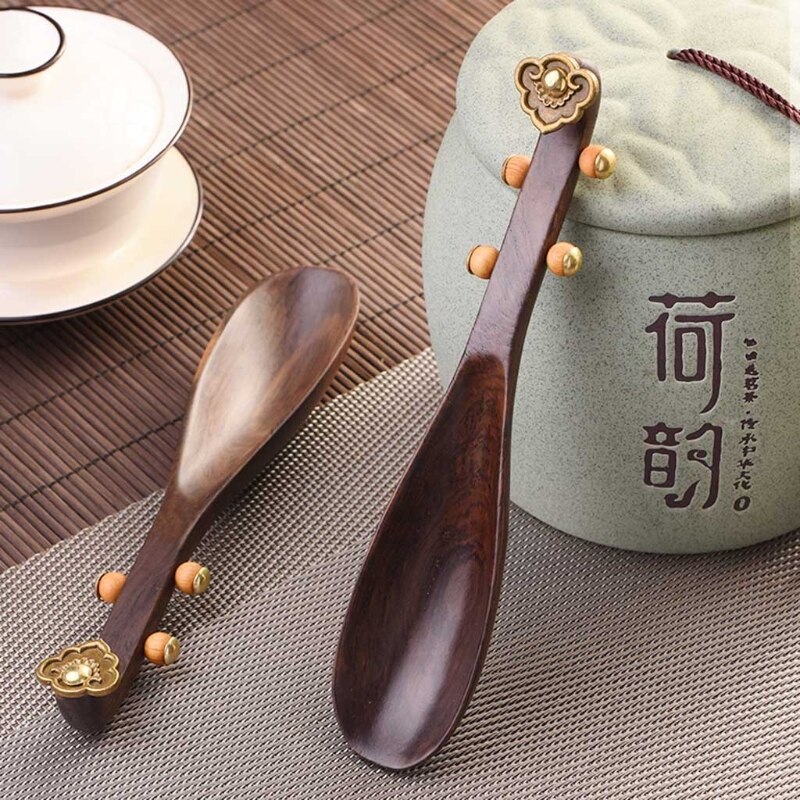 Cuchara de té de madera con forma de Pipa, cuchara para condimentos, leche, uso diario, exquisita