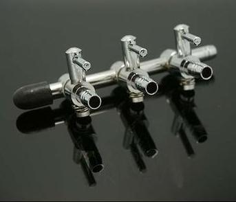 Rvs aquarium luchtverdeler regelklep instelbare aquarium luchtstroomverdeler voor zuurstofluchtpomp aquarium accessoires: 3 -weg